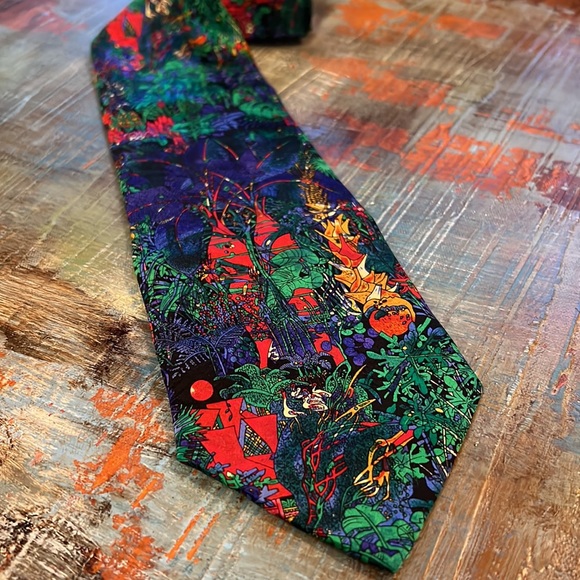 Jiang Other - RARE Vintage Tie Feng Jiang Silk Necktie, UNISEX Wearable Art